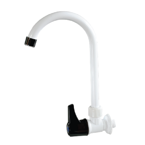 Quarter Turn Sink Wall Tap Round Handle 1/2" -Black